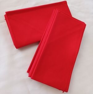 Vibrant Red Fabric Table Dinner Napkins Triangular Christmas Party 12 Napkins